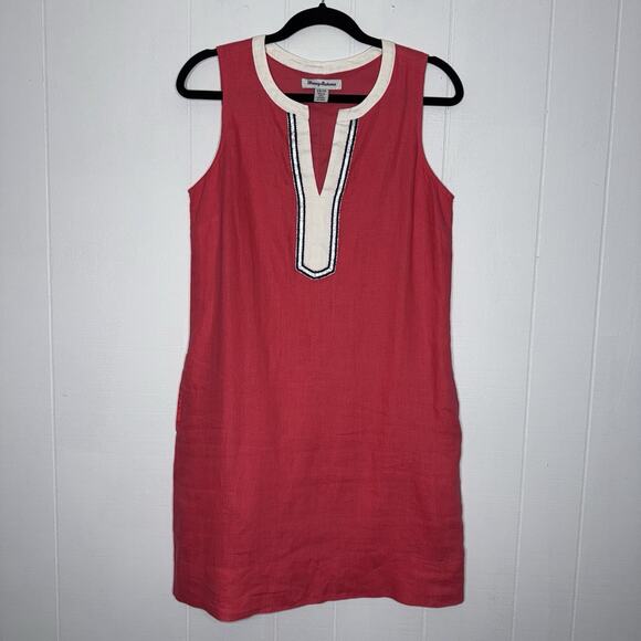 Tommy Bahama Women’s Two Palms Sleeveless Linen Dress Coral Pink Size XS - Picture 1 of 5